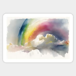 Rainbows and clouds - Watercolour - 06 Sticker